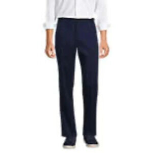 Land's End Traditional Fit Travel Chinos Navy Blue Sz 34x30